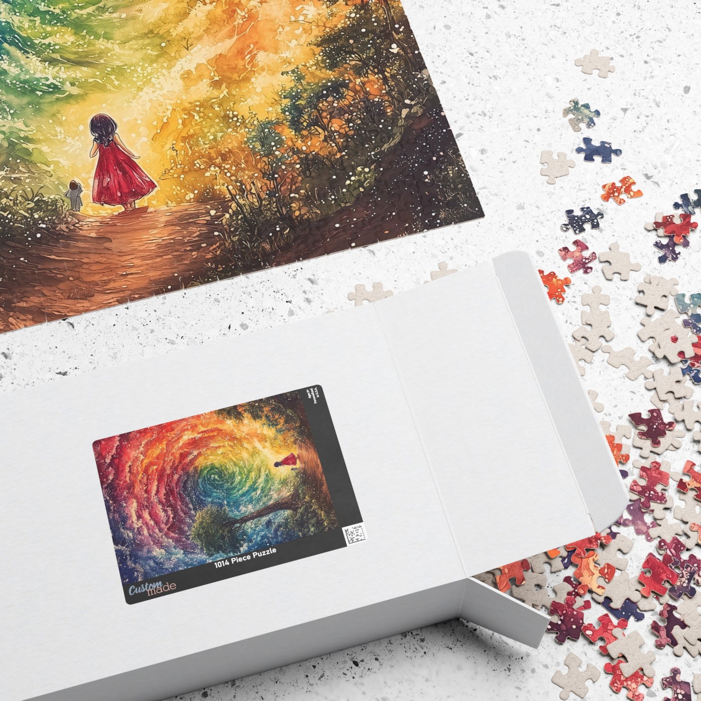 Spiraling Rainbow Path Jigsaw Puzzle