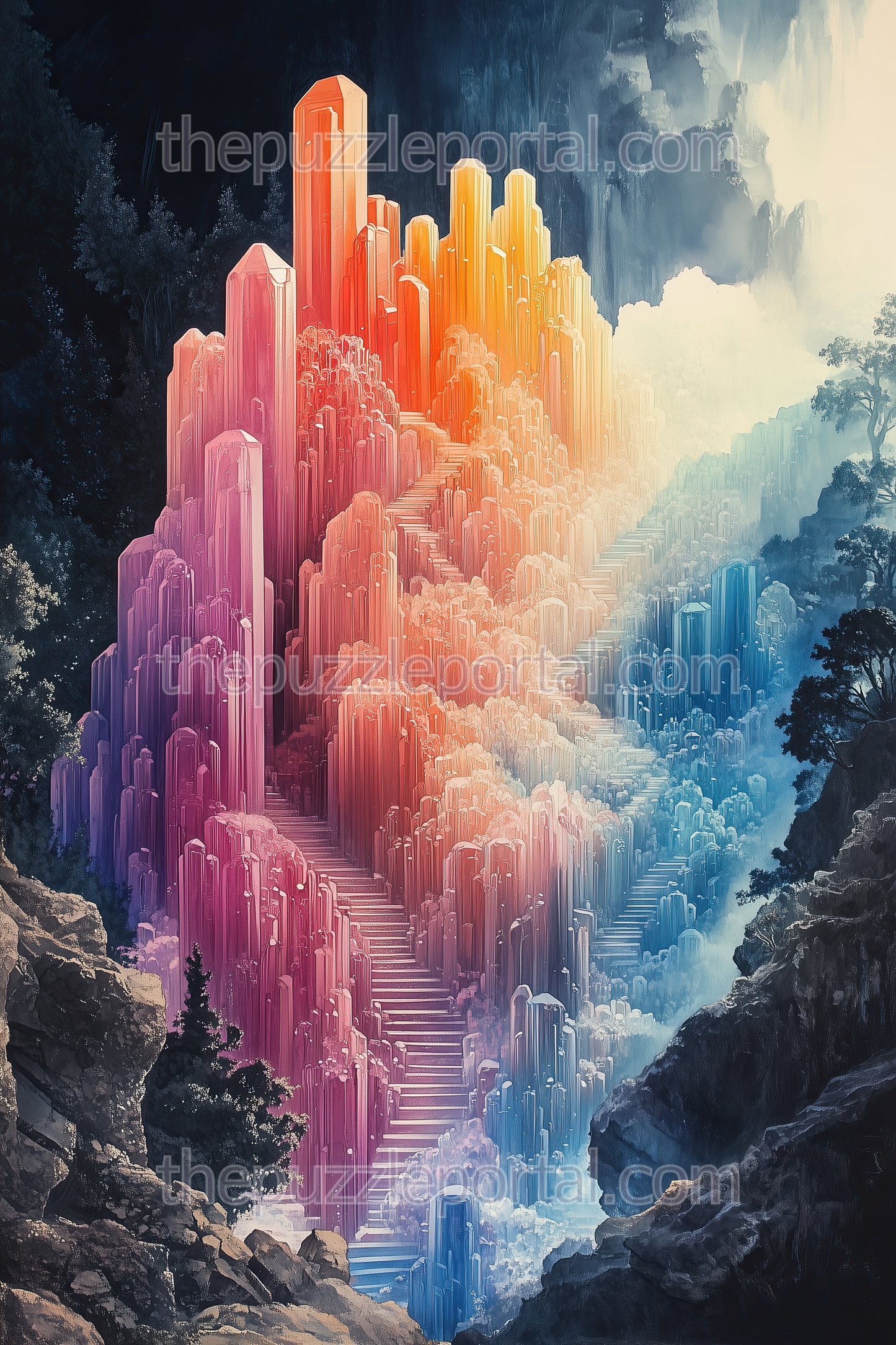Crystal Castle Staircase Jigsaw Puzzle