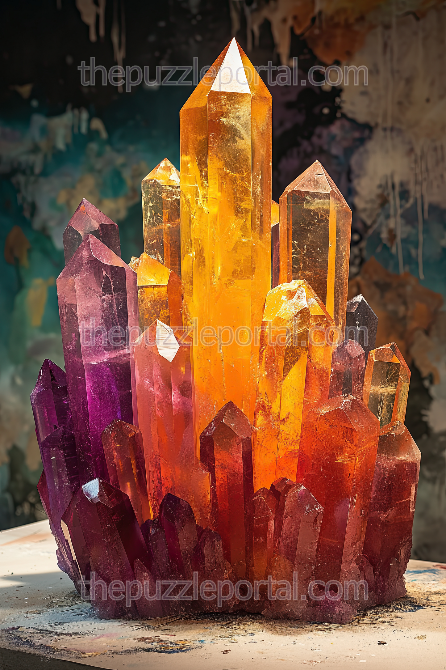 Amethyst Citrine Crystal Jigsaw Puzzle