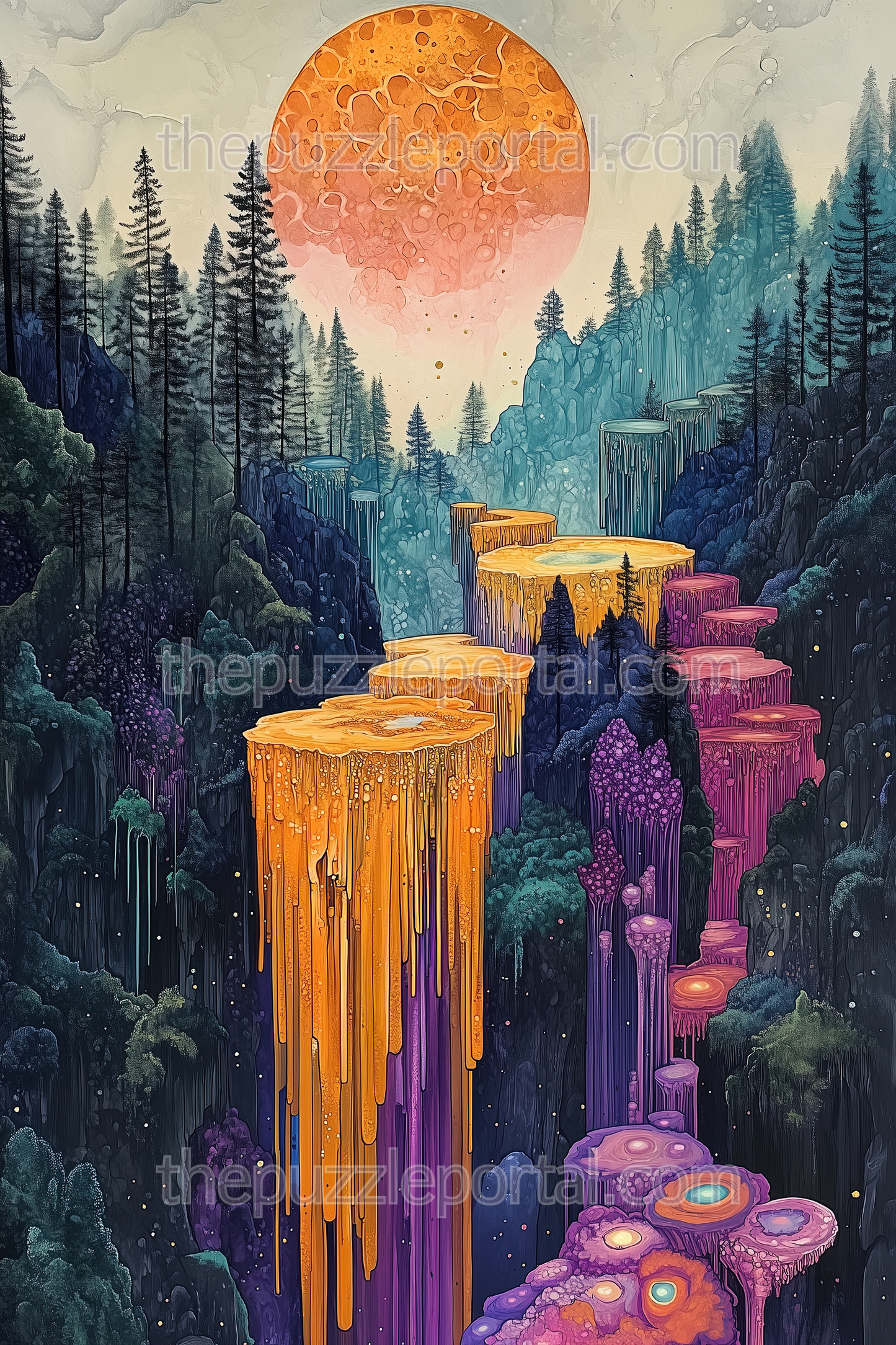 Forest Path Sunrise Jigsaw Puzzle