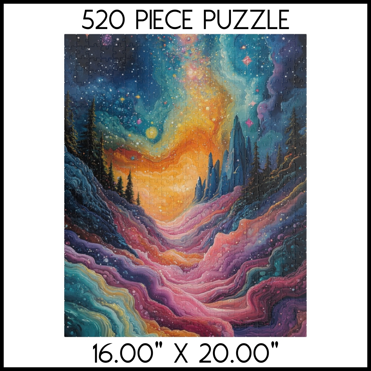 Starlit Mountain Glow Jigsaw Puzzle