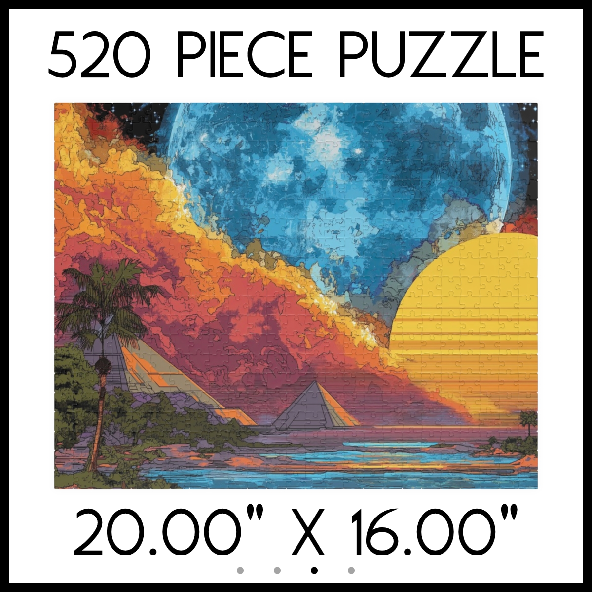 Pyramids Eclipse Sunset Jigsaw Puzzle