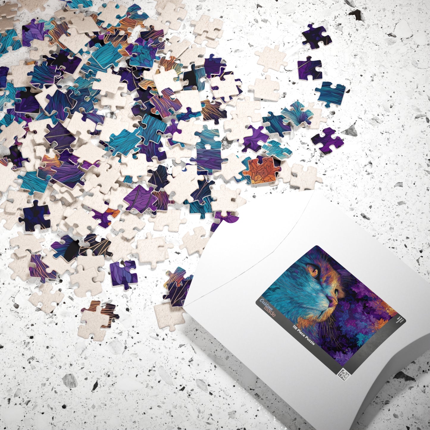 Twilight Blossom Cat Jigsaw Puzzle