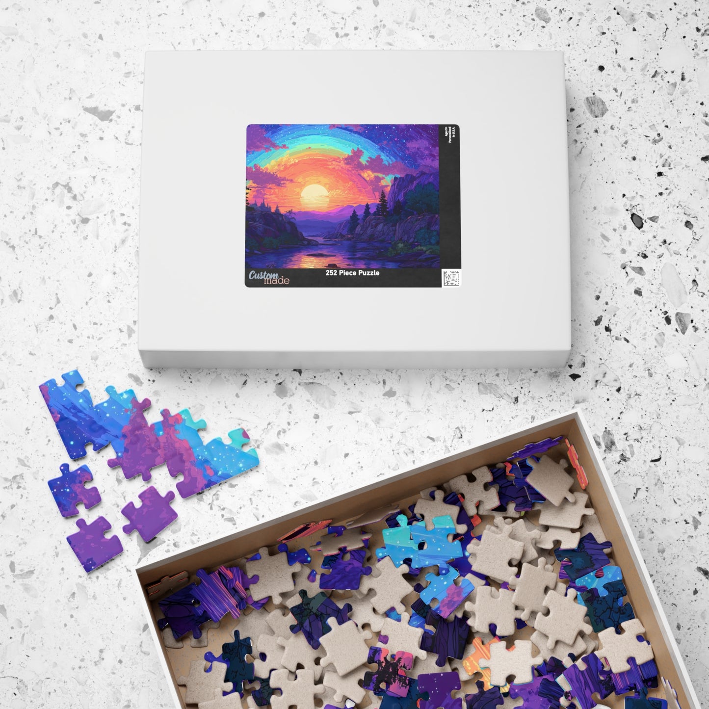 Mountainous Sunset River Jigsaw Puzzle