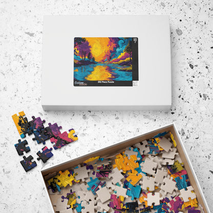 Swirling Sunset Landscape Jigsaw Puzzle