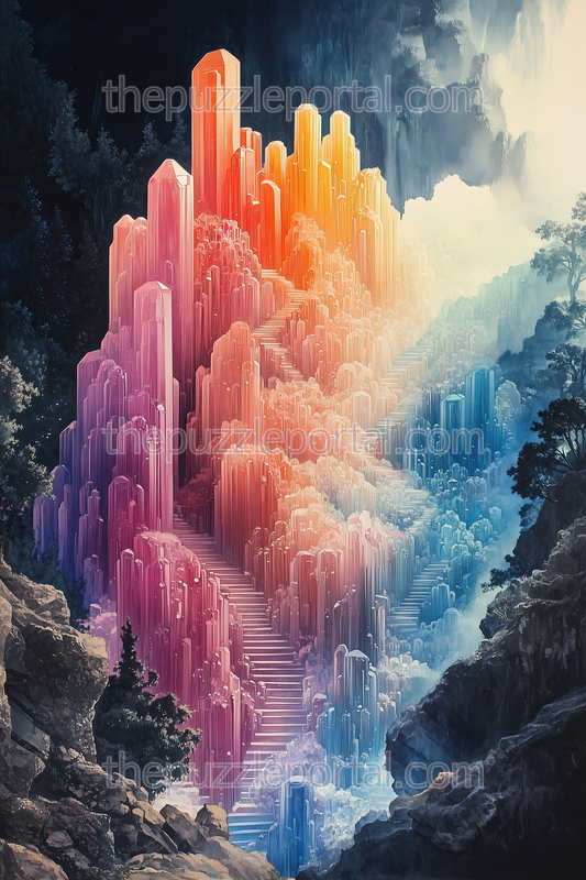 Crystal Castle Staircase Jigsaw Puzzle