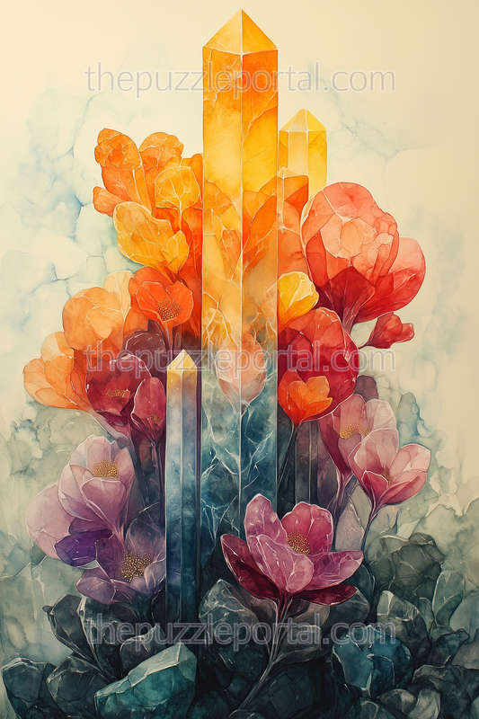 Floral Crystal Tower Jigsaw Puzzle