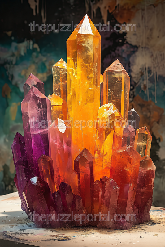 Amethyst Citrine Crystal Jigsaw Puzzle