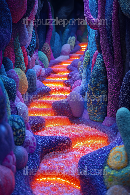 Glowing Lava Pathway Jigsaw Puzzle