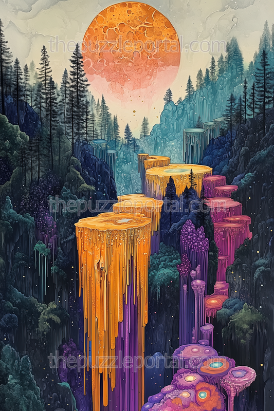 Forest Path Sunrise Jigsaw Puzzle