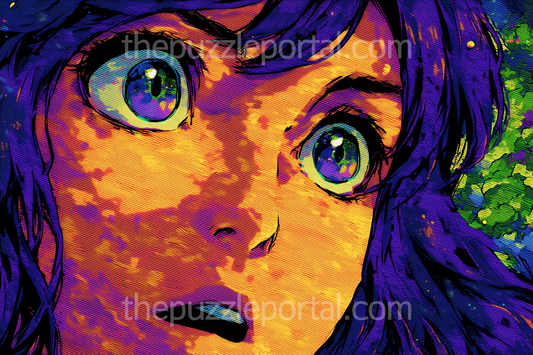 Curious Purple-Haired Girl Jigsaw Puzzle