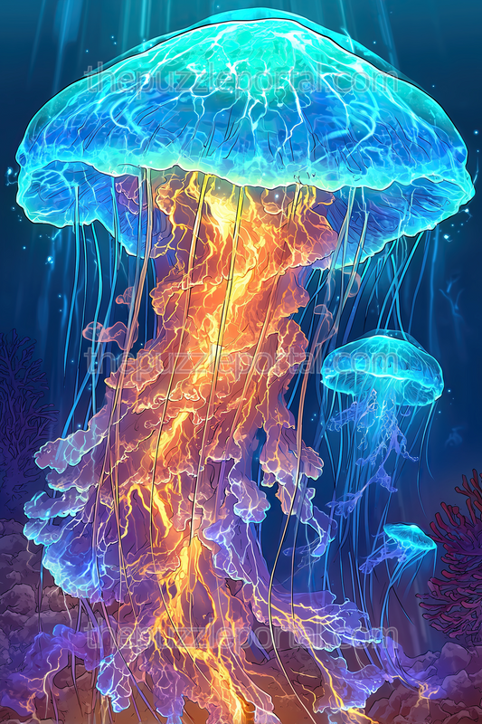 Luminous Jellyfish Glow Jigsaw Puzzle