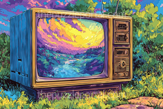 Retro Television Landscape Jigsaw Puzzle