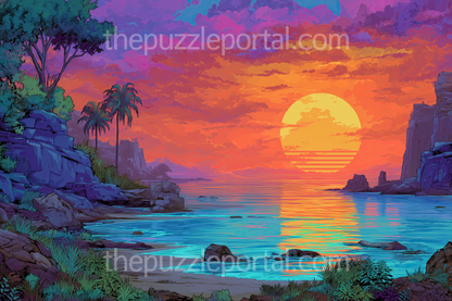 Twilight Palmscape Jigsaw Puzzle