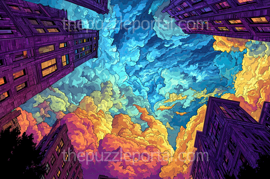 Urban Skyscraper Cloudscape Jigsaw Puzzle