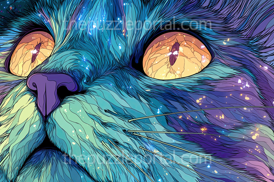 Galactic Cat Gaze Jigsaw Puzzle