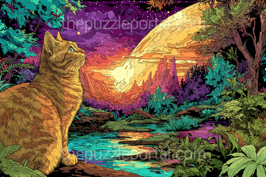 Twilight Jungle Cat Jigsaw Puzzle